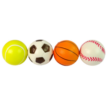 Zestaw miękkich piłek sportowych 4 szt. (golf, tenis, piłka nożna) EAN: 5905214974312