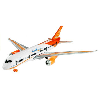 Samolot pasażerski biały friction podstawka 65 cm