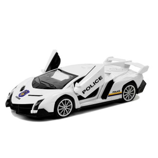 Auto sportowe z napędem frykcyjnym dźwięki policyjne białe