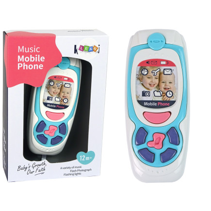 Dziecięcy edukacyjny telefon komórkowy melodia niebieski