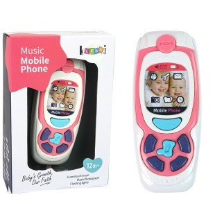 Dziecięcy edukacyjny telefon komórkowy melodia różowy