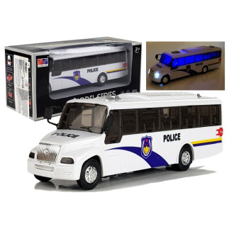 Model autobusu bus policyjny świeci biały