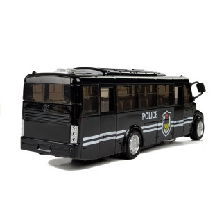 Model autobusu bus policyjny świeci czarny