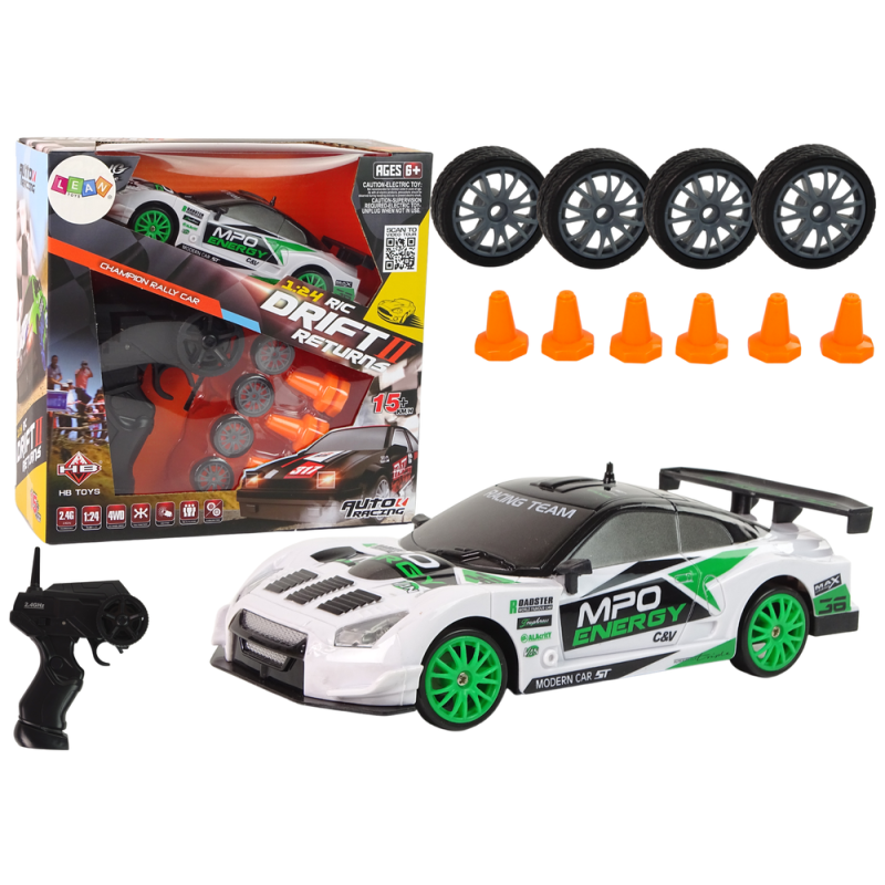 Zdalnie Sterowane Auto Sportowe Drift 15 km/h z Zmiennymi Kołami EAN: 5905214976811
