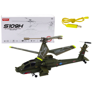 Helikopter militarny apache zdalnie sterowany rc syma s109h khaki