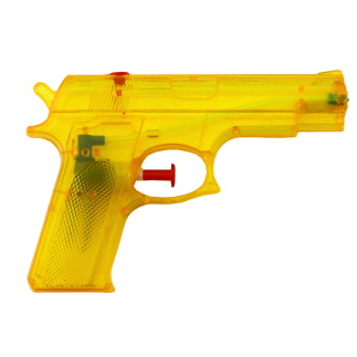 Pistolet na wodę mały plastikowy żółty 15 cm x 10,5 cm