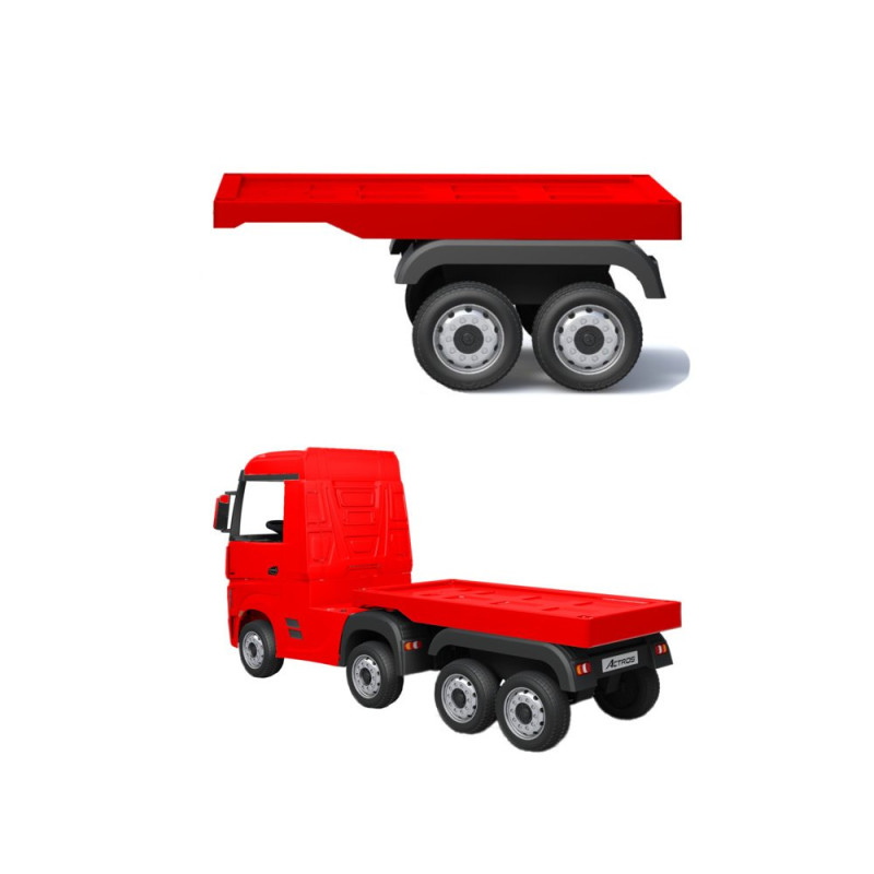 Naczepa do pojazdu na akumulator hl358 mercedes scania actros czerwona