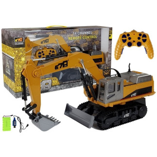Pojazd budowlany koparka rc zdalnie sterowana 2.4g r/c światła żółty