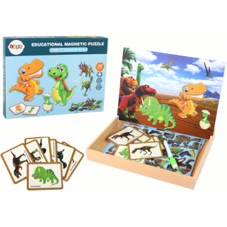 Zestaw edukacyjnych puzzli magnetycznych z dinozaurami