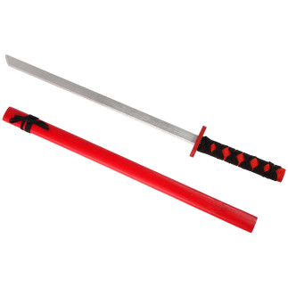 Drewniany miecz czerwony rekwizyt dla rycerza 73 cm