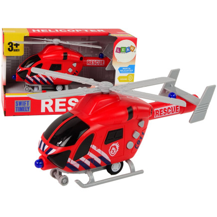 Helikopter ratunkowy straż pożarna czerwony dźwięk światła śmigła