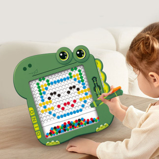 Stolik tablica magnetyczna edukacyjna dinozaur pad układanka zielona