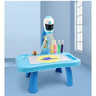 Mini projektor robot stolik 2w1 akcesoria niebieski