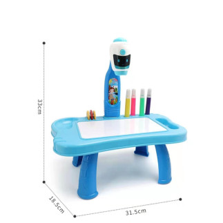 Mini projektor robot stolik 2w1 akcesoria niebieski