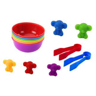 Zabawka do sortowania kolorów zwierzęta miś żaba 36 elementów