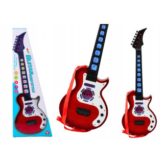 Gitara elektryczna dla dzieci z dźwiękami i światłami, kolor czerwona - EAN: 5905991027096