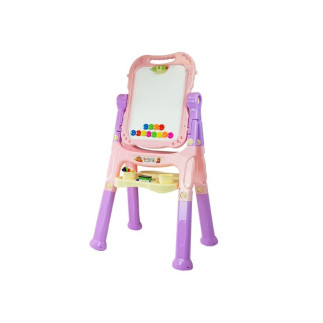 Tablica magnetyczna kredowa 2w1 różowo-fioletowa akcesoria