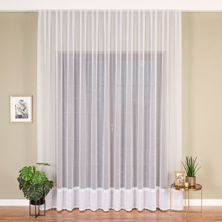 Firanka z aplikacją pasową 280cm, kolor biały 001, EAN: 5906450011052
