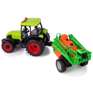 Traktor na baterie zielony opryskiwacz melodie