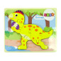 Drewniane Puzzle Dinozaur Stegosaurus i Oviraptor Żółty EAN: 5904665991800