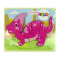 Drewniane Puzzle Dinozaur Corythosaurus Różowy & Spinosaurus Fioletowy EAN: 5904665991831