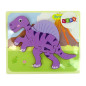 Drewniane Puzzle Dinozaur Corythosaurus Różowy & Spinosaurus Fioletowy EAN: 5904665991831