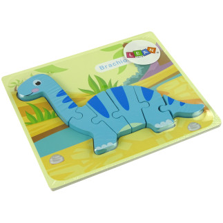 Drewniane puzzle dinozaur Brachiosaur niebieski EAN: 5904665991794