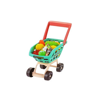 Zestaw supermarket koszyk sklepowy waga czytnik kart skaner
