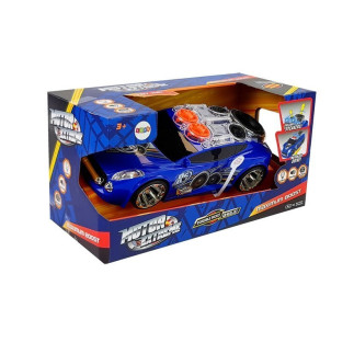 Sportowe auto dj z głośnikami na dachu muzyka światła