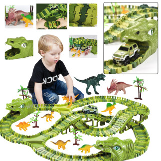 Tor wyścigowy diy dinozaur 240 elementów