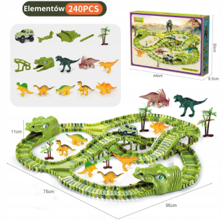 Tor wyścigowy DIY Dinozaur - 240 elementów, EAN: 5905991025542