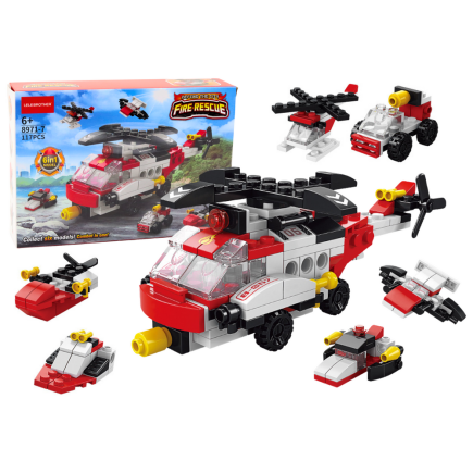 Klocki konstrukcyjne helikopter 6w1 zestaw diy pojazdy 117 ele.