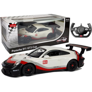 Auto r/c porsche 911 gt3 cup rastar 1:14 białe na pilota