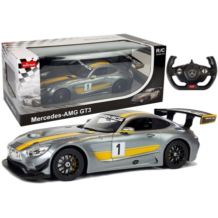 Auto r/c mercedes amg gt3 rastar 1:14 szare na pilota