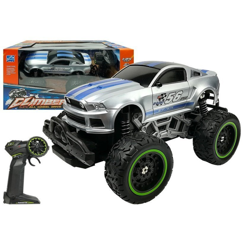 Zdalnie sterowane auto R/C 6.5 km/h z wysokimi srebrnymi kołami EAN: 5904665996577