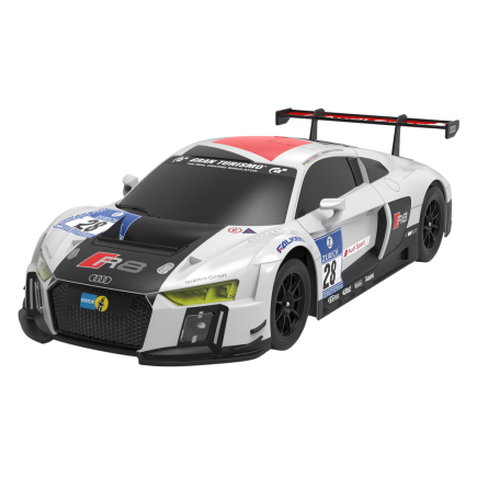 Zdalnie sterowane auto sportowe Audi R8 LMS 1:24 biało-czarne - EAN 5905991028925