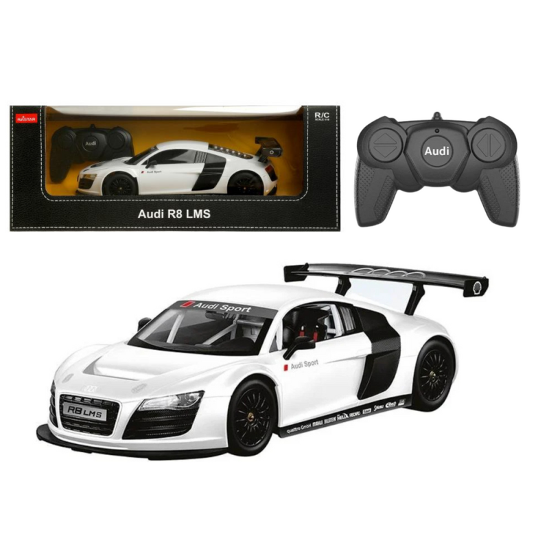 Zdalnie Sterowane Auto Sportowe Audi R8 Białe 1:18 RC EAN: 5905991028918