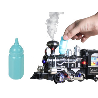 Ogromna kolejka pociąg tory dźwięk światła dym r/c 206,5 cm x 153,5 cm