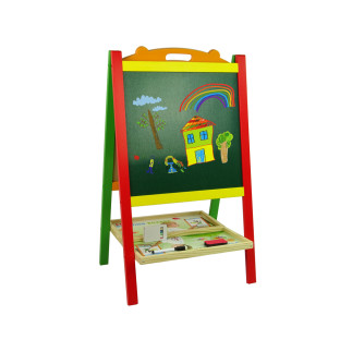 Drewniana tablica 2w1 magnesy pisak liczby działania słowa
