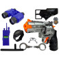 Zestaw Policyjny: Pistolet, Kajdanki, Lornetka, Gwizdek, Zegarek, Odznaka - EAN: 5903802454550