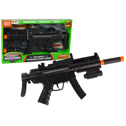 Duży pistolet karabin maszynowy na baterie światło dźwięk wibracje