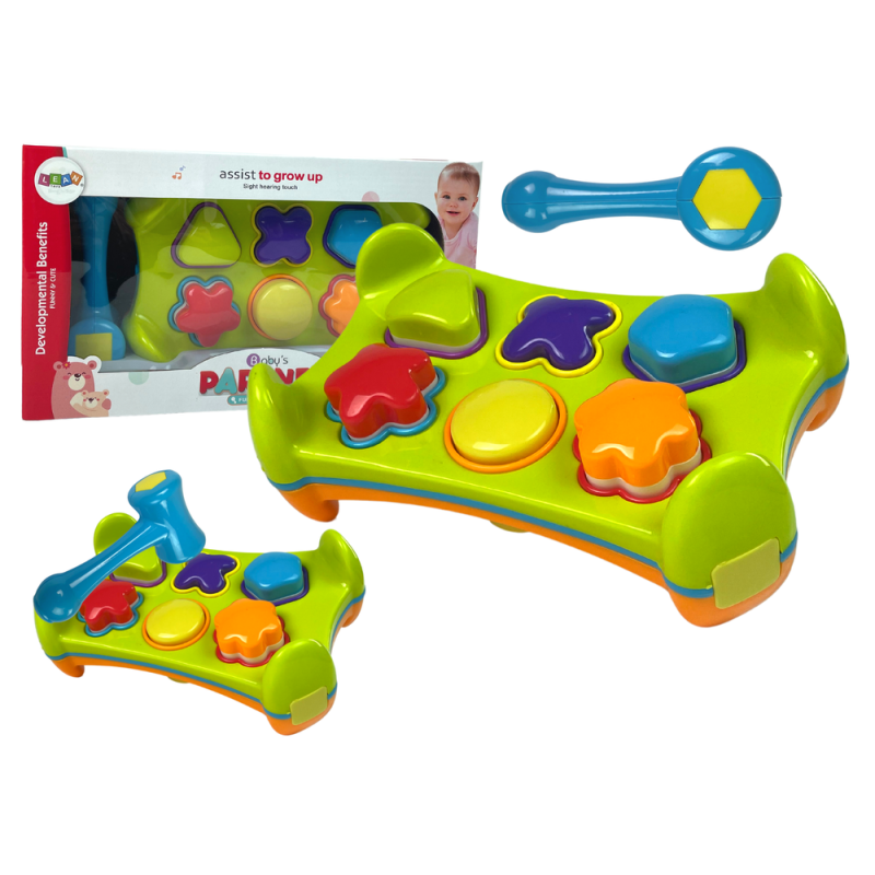 Sorter edukacyjny dwustronny wbijanka młotkiem klocki kształty EAN: 5904665997833