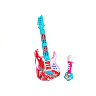 Gitara elektryczna mikrofon struny zabawka róż