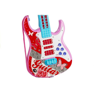 Gitara elektryczna mikrofon struny zabawka róż