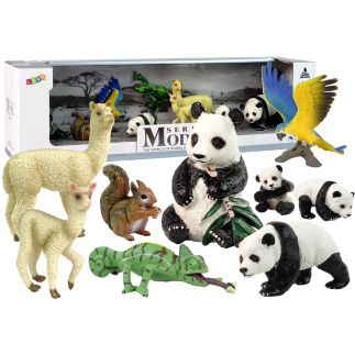Figurka zwierzęta zestaw papuga panda
