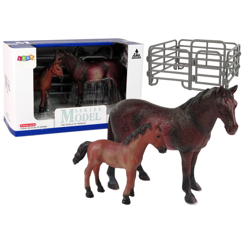 Zestaw 2 figurek koni w zagrodzie - figurka koń, źrebak EAN: 5905214971786