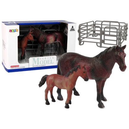 Zestaw 2 figurek konie zagroda figurka koń źrebak
