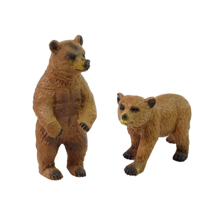 Figurki niedźwiedzia brunatnego z młodym - Zestaw 2 sztuki, EAN: 5905214971410