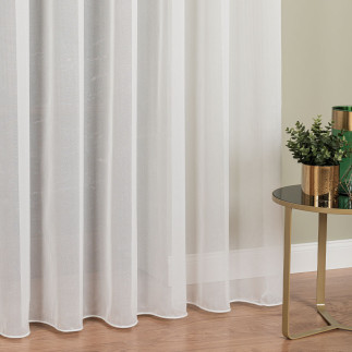 Firanka fantazyjna w jodełkę z ołowianką 300cm, kolor biały 001 - EAN: 5906450922907
