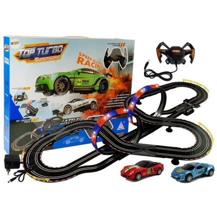 Tor wyścigowy 1:43 2 autka top turbo światła 7,6 m długości